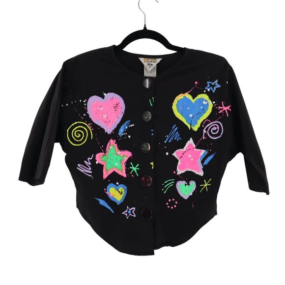 Topsun Downs Shirt Women M Black Retro Whimsical Artistic Playful Grunge Concert - Picture 1 of 10